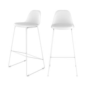 Tabouret de bar Leni (Lot de 2) Blanc