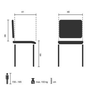 Vierfußstuhl XT 600 Schwarz - Silber - Textil - 58 x 84 x 48 cm