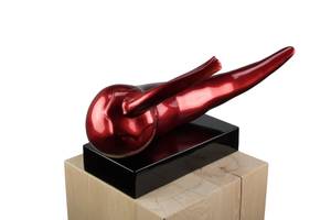 Sculpture moderne Spicy Peperoni Rouge - Pierre artificielle - Matière plastique - 53 x 30 x 27 cm