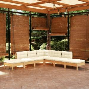 Garten-Lounge-Set Weiß - Massivholz - 64 x 29 x 64 cm