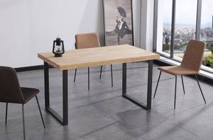 Esstisch NORDISH Eiche Platte 140x80cm Braun - Holzwerkstoff - 80 x 76 x 140 cm