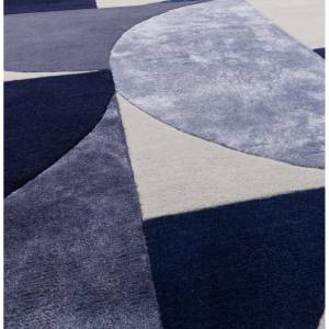 Tapis de salon moderne en laine LAVO Bleu - 160 x 230 cm