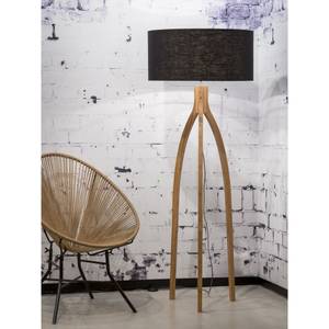 Tripod Stehlampe ANNAPURNA Schwarz - Braun - Holzwerkstoff - Kunststoff - Textil - 30 x 160 x 30 cm