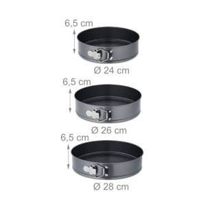 5-teiliges Springform Set Grau - Metall - 28 x 7 x 28 cm