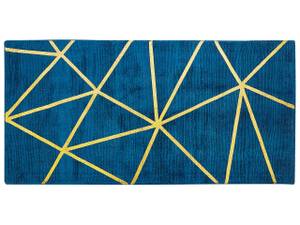 Teppich HAVZA Blau - Gold - Naturfaser - 150 x 80 x 80 cm