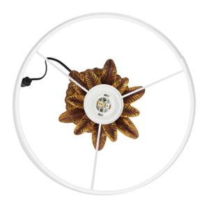 Lampe de table ananas doré Doré - Blanc - Matière plastique - Pierre - Textile - 30 x 54 x 30 cm