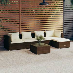 Garten-Lounge-Set (6-teilig) 3013632-8 Braun - Creme - Weiß