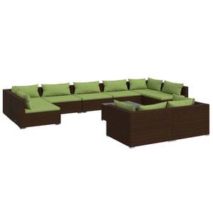 Garten-Lounge-Set (10-teilig) 3013634-9 Braun - Grün - Metall - Polyrattan - 60 x 60 x 60 cm