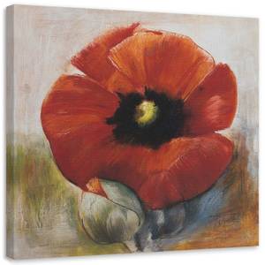 Leinwandbild Rot Blumen 60 x 60 cm