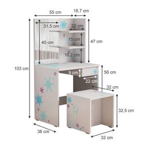 Schminktisch Schneeflocke 40284 Weiß - Holzwerkstoff - 55 x 103 x 40 cm