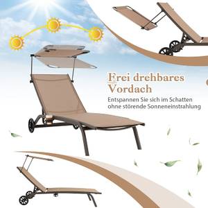 Sonnenliege NP10997 Braun - Metall - 61 x 96 x 165 cm