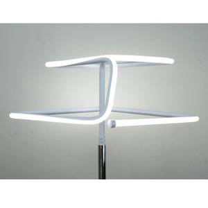 Lampadaire LED losangé Eclairage blanc Gris - Matière plastique - 53 x 165 x 53 cm