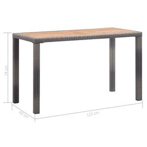 Table d'extérieur Gris - Bois massif - Bois/Imitation - 123 x 74 x 123 cm