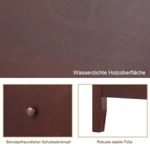Nachttisch mit 3 Schubladen Braun - Holzwerkstoff - 45 x 66 x 60 cm