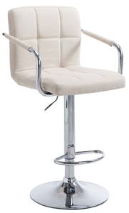 Barhocker Lucy V2 Stoff chrom Beige - Silber