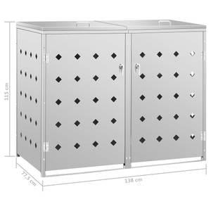 Mülltonnenbox 3000237 Silber - Metall - 78 x 115 x 138 cm