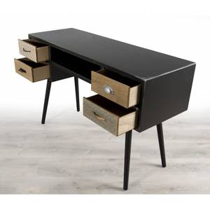 Schwarzer Schreibtisch 4 Schubladen Holzwerkstoff - 41 x 77 x 120 cm