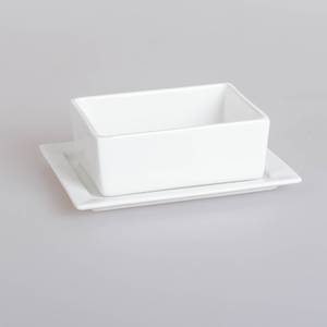 Butterdose White Basics Weiß - Keramik - 13 x 5 x 16 cm