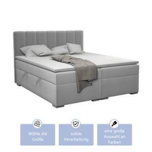 Boxspringbett Doppelbett Monaco Aluminium - Breite: 200 cm