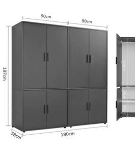 Kleiderschrank Der Grenzenlose I Anthrazit - Breite: 180 cm