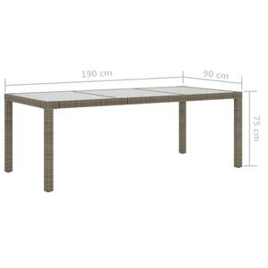 Gartentisch 3011702 Grau - Metall - Kunststoff - Polyrattan - 90 x 75 x 190 cm