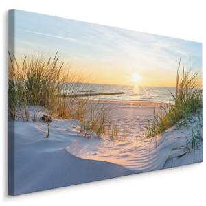 Leinwandbild Sonnenaufgang am Meer 3D 100 x 70 x 70 cm