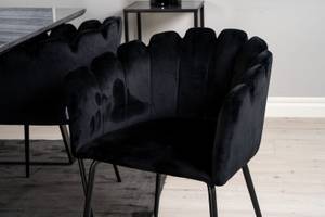 Essgruppe Estelle 37 (5-teilig) Schwarz - Massivholz - 90 x 76 x 200 cm