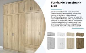 FURNIX Schrank Eliza 3D Sonoma Eiche Hell Dekor - Eiche Sonoma Dekor