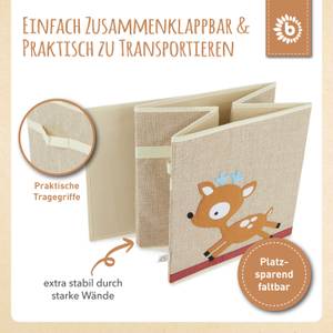 Aufbewahrungsbox Reh Beige - Textil - 33 x 33 x 33 cm