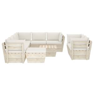 Garten-Lounge-Set (10-teilig) 3016490-24 Weiß - Holzwerkstoff - Holzart/Dekor - 60 x 30 x 60 cm