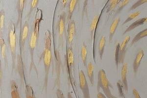 Acrylbild handgemalt Im Teich Beige - Gold - Massivholz - Textil - 140 x 70 x 4 cm