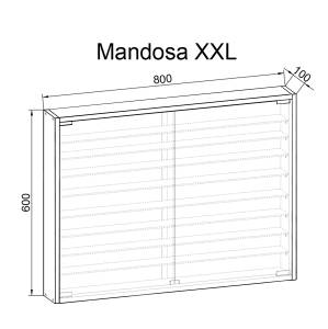 Hängevitrine Wandvitrine Mandosa XXL Schwarz - Holzwerkstoff - Glas - 80 x 60 x 10 cm