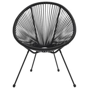 Gartenstühle 2er Set D8003 Schwarz - Rattan - 83 x 30 x 71 cm