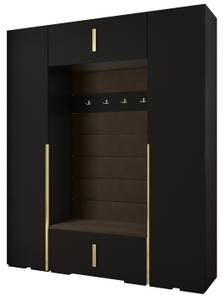 Garderobe Inova 1 Z13 Schwarz - Braun - Gold - Gold