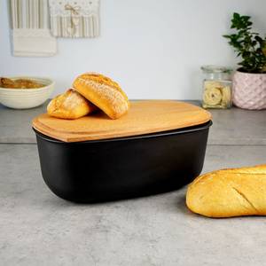 Brotkasten 259176 Schwarz - 24 x 16 x 39 cm