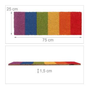 Kokos Fußmatte Regenbogen Grün - Rot - Gelb - Naturfaser - Kunststoff - 75 x 2 x 25 cm