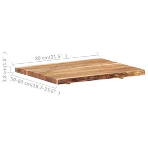 Tischplatte Braun - Massivholz - Holzart/Dekor - 60 x 4 x 80 cm