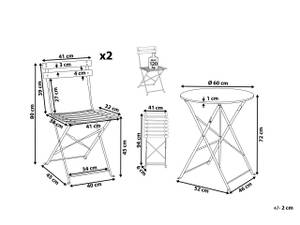 Bistro Set FIORI 3-tlg Grau