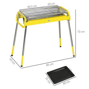 Holzkohlgrill 846-141V00YL Gelb - Metall - 43 x 72 x 85 cm