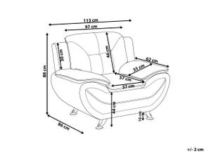 Fauteuil LEIRA Gris - Argenté - Cuir synthétique - 113 x 88 x 86 cm