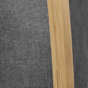Panier à linge gris avec cadre en bambou Marron - Gris - Bambou - Textile - 44 x 80 x 43 cm