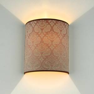 Wandlampe ALICE Beige - Braun - 21 x 24 x 11 cm - Metall - Textil