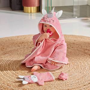 Kinder-Poncho mit Kapuze Einhorn 484474 Pink - Textil - 50 x 1 x 70 cm