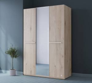 Kleiderschrank Duo Braun - Holzwerkstoff - 135 x 204 x 61 cm