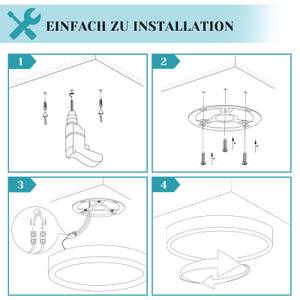 LED Deckenleuchte Warren Schwarz - Universalweiß