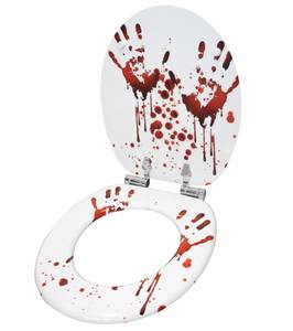 WC-Sitz mit Absenkautomatik Blood Hands Rot - Holzwerkstoff - 38 x 6 x 47 cm