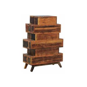 Commode 8 tiroirs en bois recyclé Marron - Bois manufacturé - 76 x 108 x 35 cm