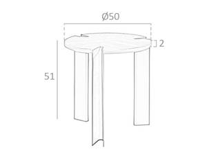 Table d'angle 2118 50 x 51 x 50 cm