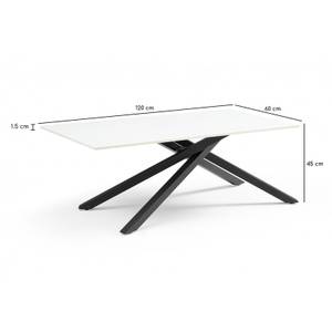 Table basse 120x60cm céramique OREGON 05 Blanc - Céramique - 120 x 45 x 60 cm