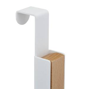 Portemanteau pliable pour la porte Marron - Blanc - Bois manufacturé - Métal - 3 x 21 x 18 cm